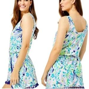 NWT Lilly Pulitzer Jarrett Skort Romper Resort White Shell Beach Tassel Fringe M